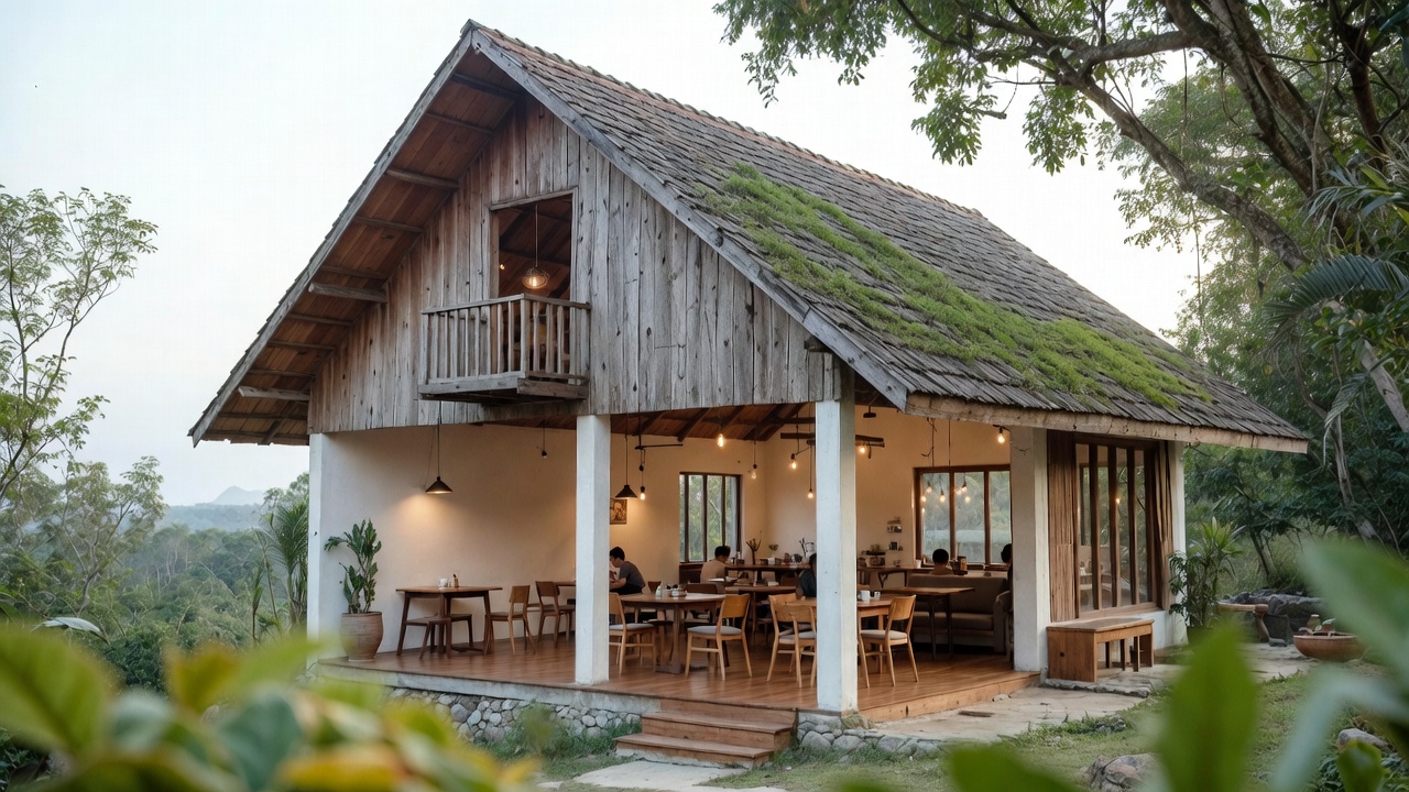 รีโนเวท บ้านไม้เก่าให้เป็นคาเฟ่สไตล์มินิมอลใน ลำปาง