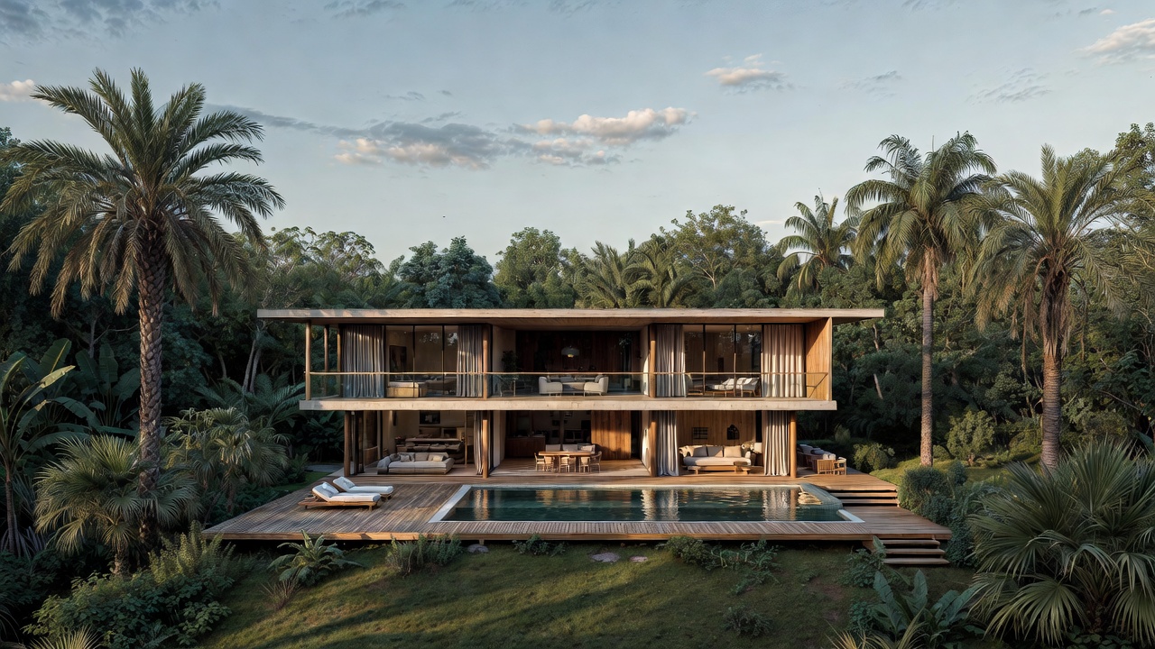 งานออกแบบและเขียนแบบ 3D บ้านพักตากอากาศ
