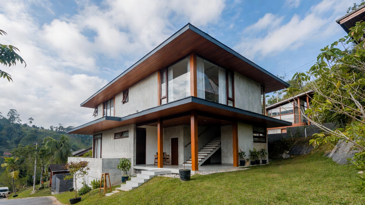 สร้างบ้านเดี่ยว 2 ชั้น สไตล์โมเดิร์น โซนดอยสะเก็ด เชียงใหม่
